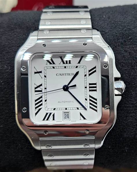 cartier santos white dial|cartier santos full diamond.